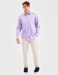 Custom Gingham Shirt - Purple -clothing Shop BS106LS PURPLE 1484 8c9ab7d1 cc6d 466f ac89 56b623d3f74d