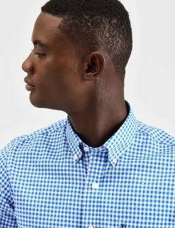 Custom Gingham Shirt - Blue -clothing Shop BS107SS BLUE 2532 eb5c78b6 f267 41f5 a5bc 0ef701f4f3d3