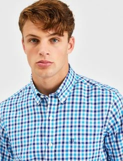 Custom Heritage Gingham Check Shirt - Teal -clothing Shop BS112LS TEAL 1218 799b8bdf e4e4 4113 bba0 1e04a2303c84