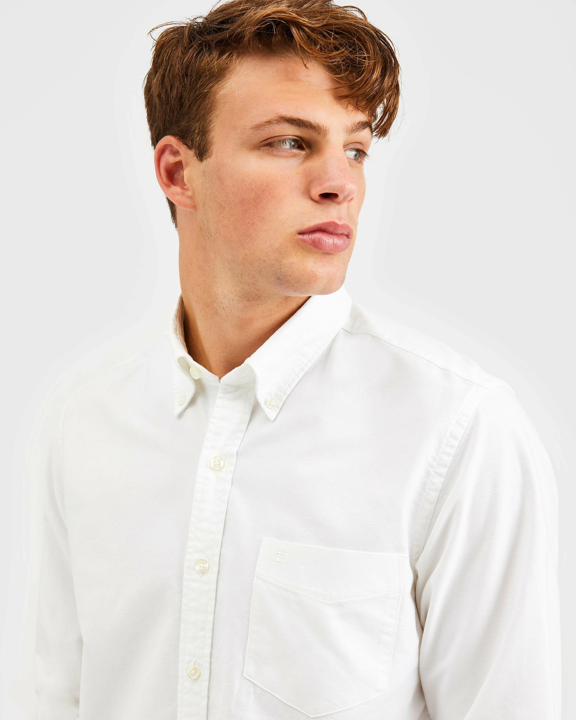 Custom Brighton Oxford Organic Shirt - White 8 Custom Brighton Oxford Organic Shirt - White - Image 8