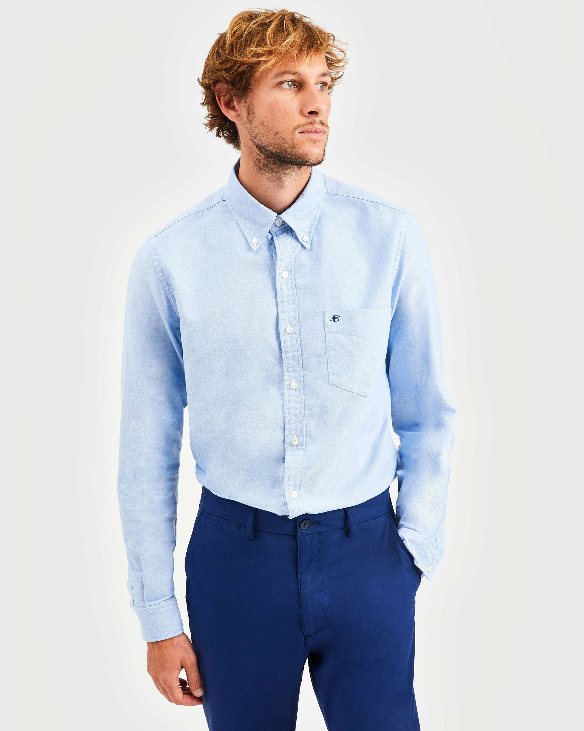 Custom Brighton Oxford Organic Shirt - Pale Blue 8 Custom Brighton Oxford Organic Shirt - Pale Blue - Image 8
