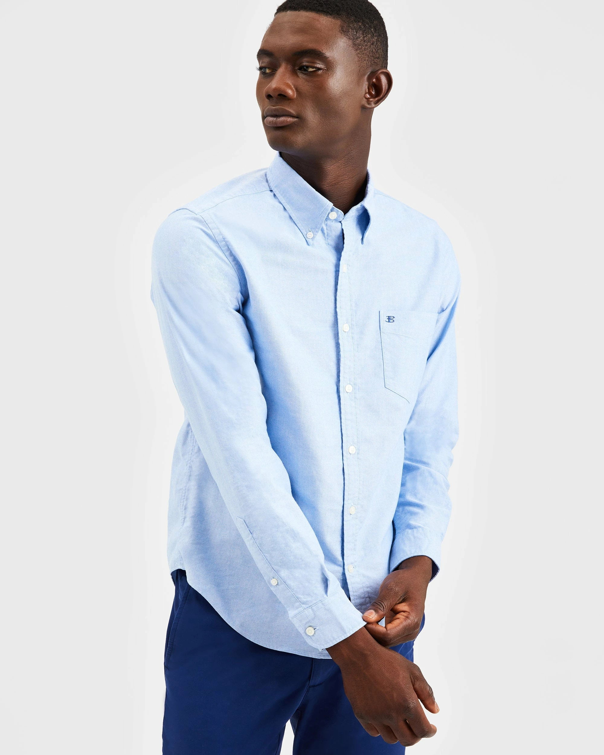 Custom Brighton Oxford Organic Shirt - Pale Blue 4 Custom Brighton Oxford Organic Shirt - Pale Blue - Image 4