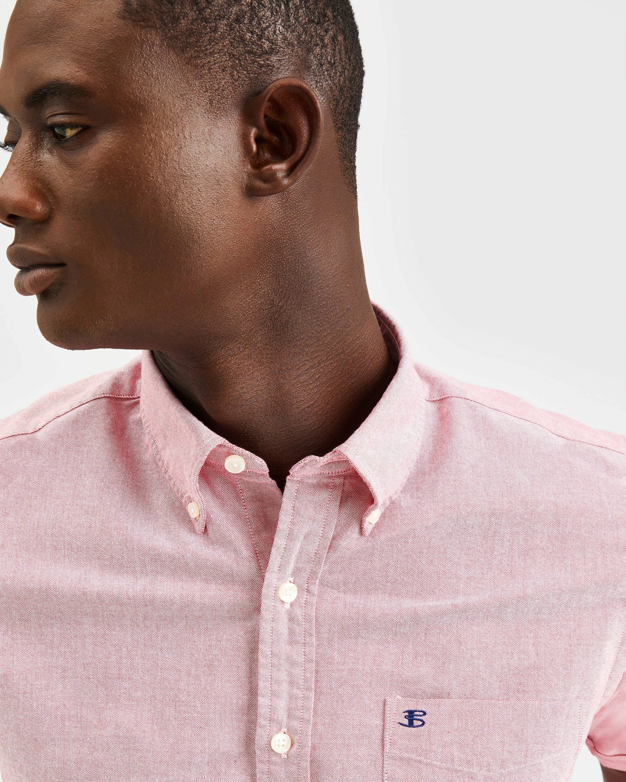 Custom Brighton Oxford Organic Shirt - Light Red 6 Custom Brighton Oxford Organic Shirt - Light Red - Image 6