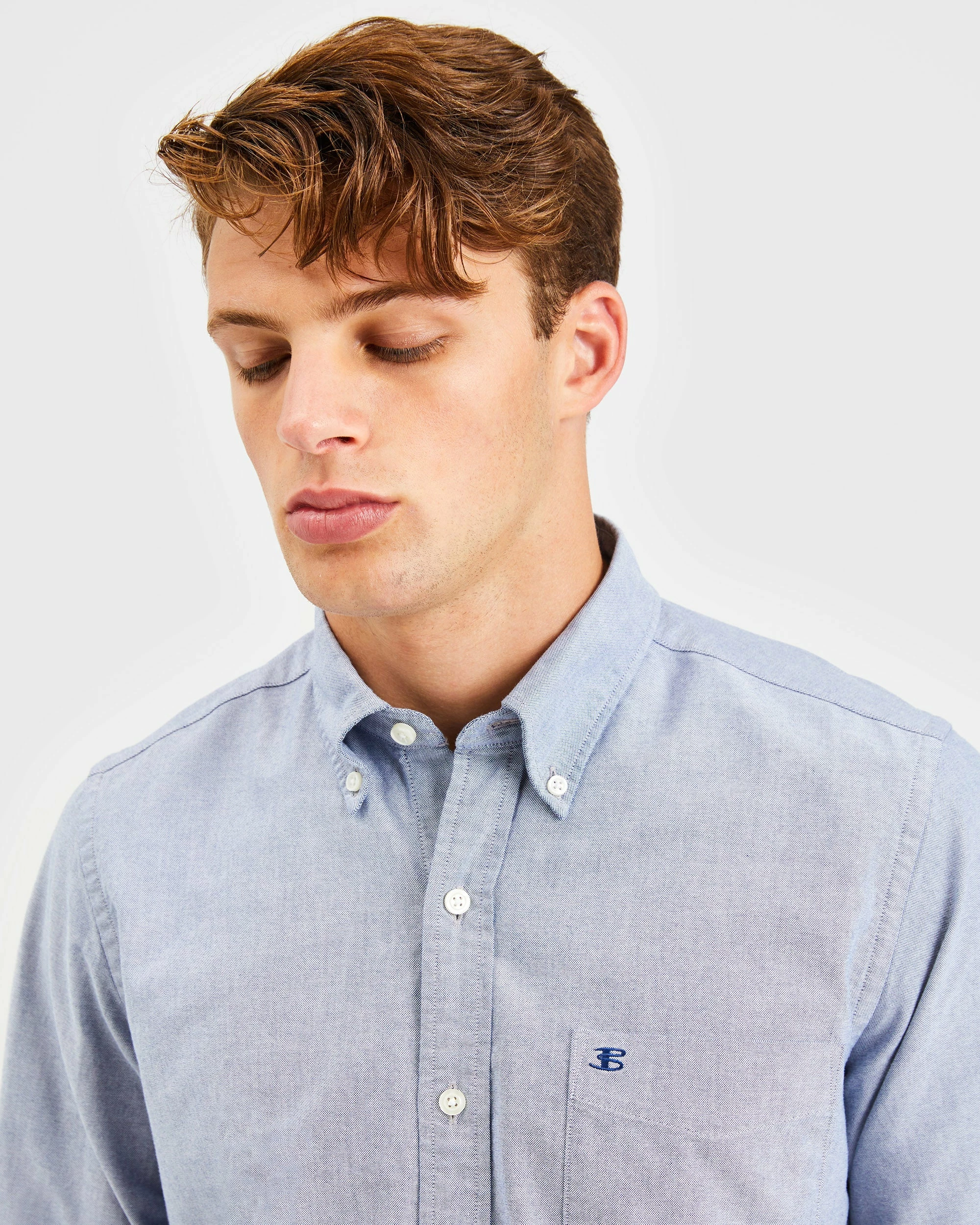 Custom Brighton Oxford Organic Shirt - Navy 5 Custom Brighton Oxford Organic Shirt - Navy - Image 5