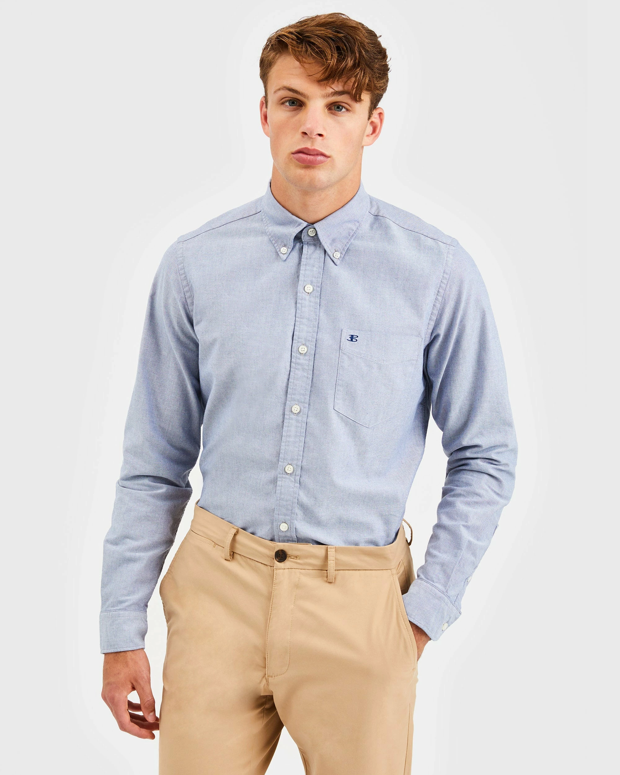 Custom Brighton Oxford Organic Shirt - Navy 4 Custom Brighton Oxford Organic Shirt - Navy - Image 4