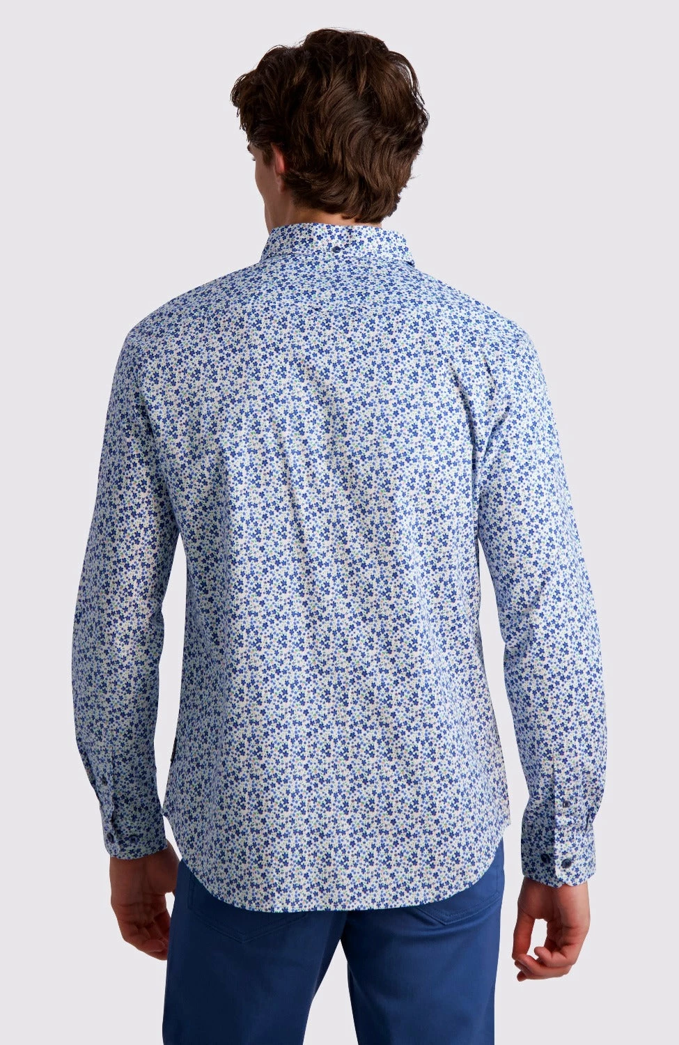 Floral Print Long-Sleeve Shirt - Blue 3 Floral Print Long-Sleeve Shirt - Blue - Image 3