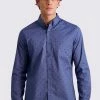 Dot Print Long-Sleeve Shirt - Insignia Blue