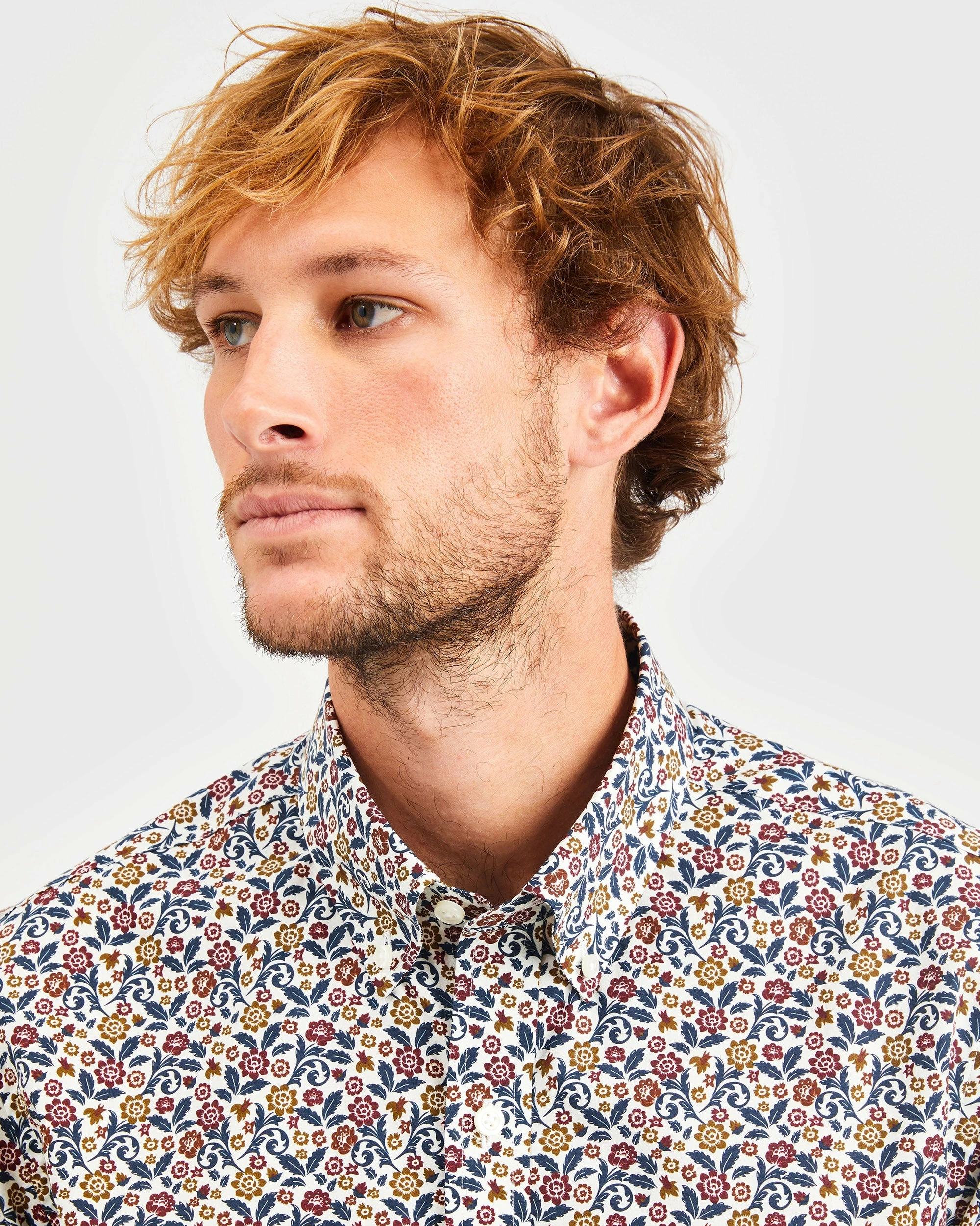 Custom British Floral Shirt - Dark Blue 3 Custom British Floral Shirt - Dark Blue - Image 3