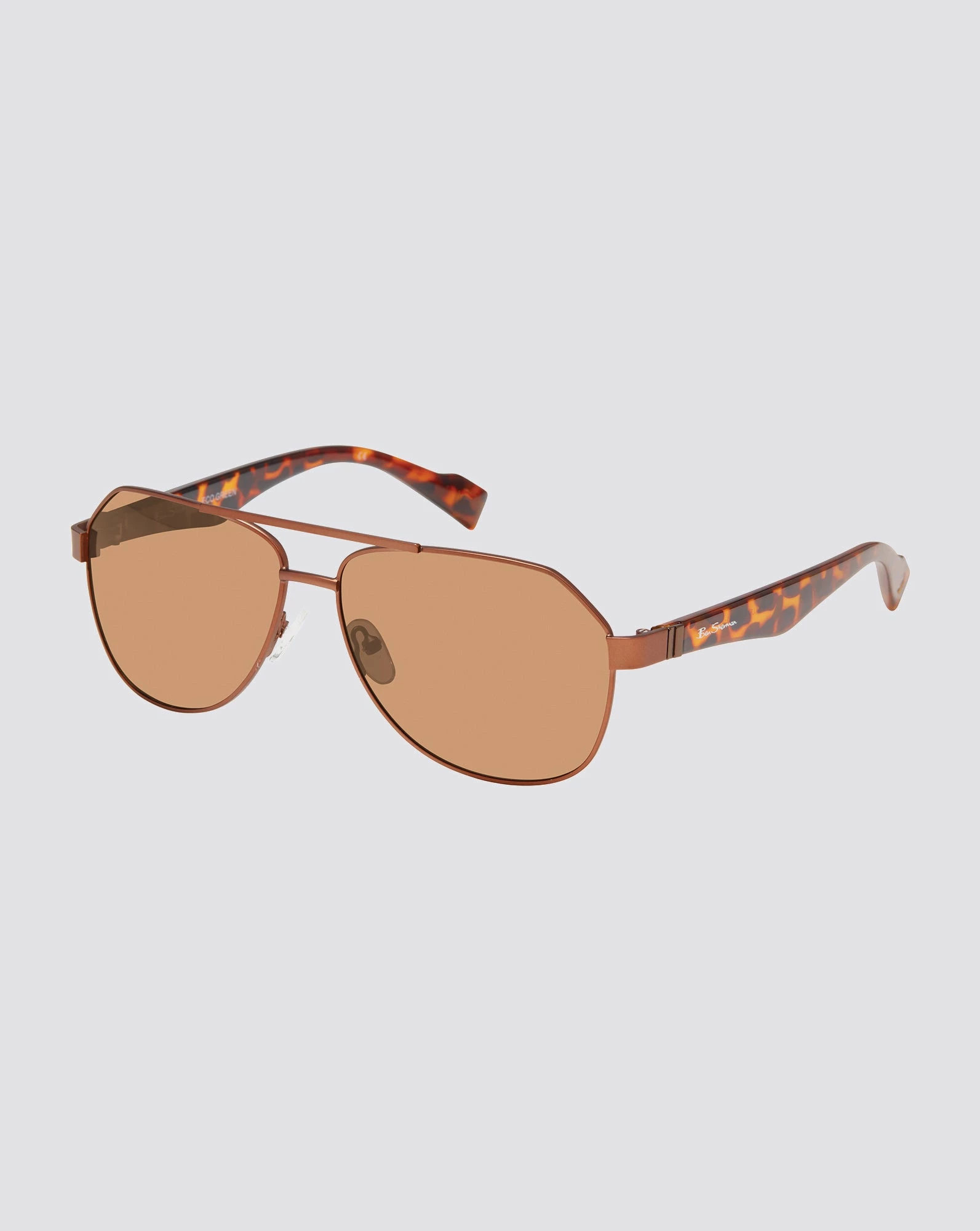 Alfie Polarized Aviator Eco-Green Sunglasses - Matte Brown 1 Alfie Polarized Aviator Eco-Green Sunglasses - Matte Brown