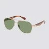 Alfie Polarized Aviator Eco-Green Sunglasses - Gold