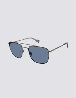 Barking Polarized Aviator Square Eco Sunglasses - Grey