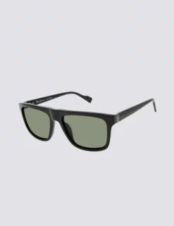Kings Polarized Retro Square Eco Sunglasses - Black