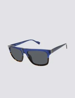 Kings Polarized Retro Square Eco Sunglasses - Blue Tortoise