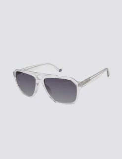 Manor Polarized Oversized Eco Sunglasses - Crystal