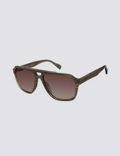 Manor Polarized Oversized Eco Sunglasses - Green
