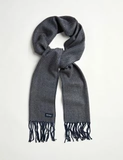 Men's Herringbone Scarf - Navy Blazer/Odyssey Grey