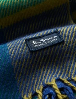 Men's Woven Plaid Scarf - Blue Depths/Rainforest -clothing Shop BSS175 BLUEDEPTHS RAINFOREST 76607