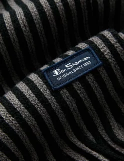 Men's Rochelle Knit Scarf - True Black/Granite Grey -clothing Shop BSS181 TRUEBLACK GRANITEGREY 76610