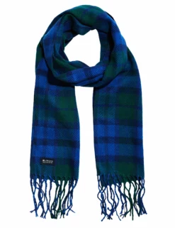 Men's Woven Plaid Scarf - Rain Forest/True Blue