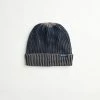 Men's Ribbed Knit Hat With Thermal Plush Lining - Navy Blazer/Odyssey Grey