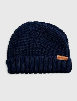 Men's Ribbed Knit Beanie - Navy