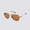 Shaftesbury Polarized Oversized Aviator Eco Sunglasses - Gold