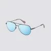 Shaftesbury Polarized Oversized Aviator Eco Sunglasses - Black/Blue