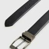 Men's Reversible Vegan Leather Belt - Black/Dark Brown
