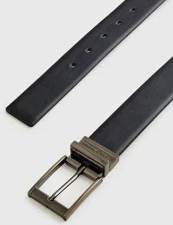 Men's Reversible Vegan Leather Belt - Black/Brown
