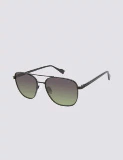 Walbrook Polarized Aviator Square Eco Sunglasses - Black/Green
