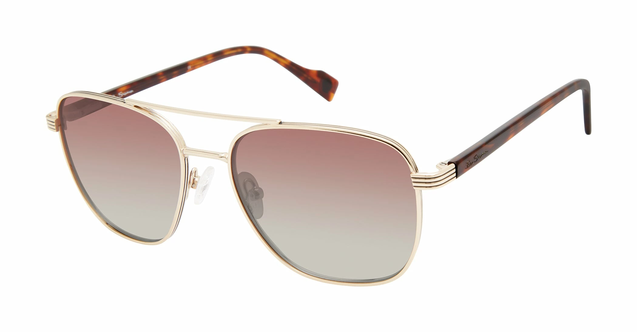 Walbrook Polarized Aviator Square Eco Sunglasses - Gold 2 Walbrook Polarized Aviator Square Eco Sunglasses - Gold - Image 2