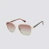 Walbrook Polarized Aviator Square Eco Sunglasses - Gold