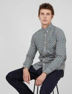 Signature Long-Sleeve House Check Shirt - Lake -clothing Shop BS 0059143 059 B