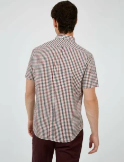 Signature House Check Short-Sleeve Shirt - Red -clothing Shop BS 0059144 550 C
