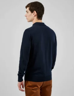 Signature Long-Sleeve Knit Polo - Dark Navy -clothing Shop BS 0063353 025 C