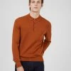 Signature Long-Sleeve Knit Polo - Caramel