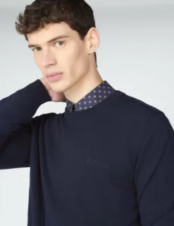 Signature Knit Crewneck Sweater - Dark Navy