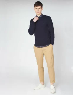 Signature Knit Crewneck Sweater - Dark Navy -clothing Shop BS 0063370 025 D ylf3ay