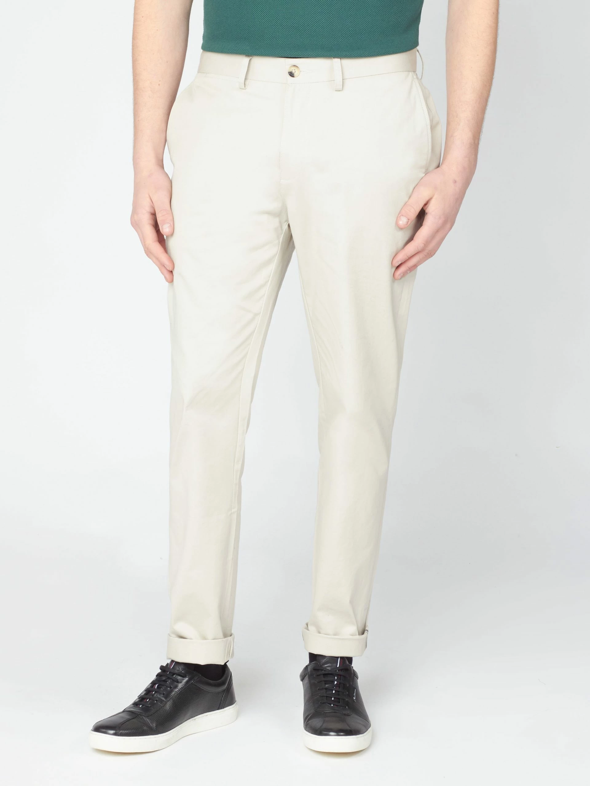 Signature Slim Stretch Chino Pant - Putty 1 Signature Slim Stretch Chino Pant - Putty