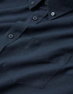 Signature Organic Long-Sleeve Oxford Shirt - Dark Navy -clothing Shop BS 0065094 025 F NOTAB