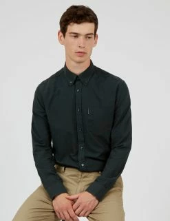 Signature Organic Long-Sleeve Oxford Shirt - Dark Green
