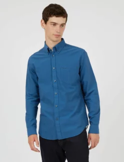 Signature Organic Long-Sleeve Oxford Shirt - Persian Blue -clothing Shop BS 0065094 109 A scaled