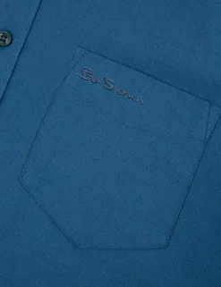 Signature Organic Long-Sleeve Oxford Shirt - Persian Blue -clothing Shop BS 0065094 109 F