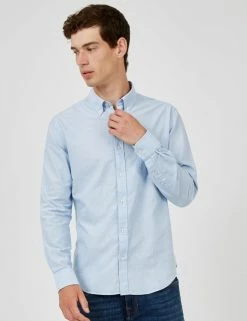 Signature Organic Long-Sleeve Oxford Shirt - Sky