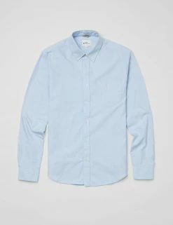 Signature Organic Long-Sleeve Oxford Shirt - Sky -clothing Shop BS 0065094 120 D NOTAB