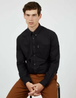 Signature Organic Long-Sleeve Oxford Shirt - Barely Black 13 Signature Organic Long-Sleeve Oxford Shirt - Barely Black -clothing Shop BS 0065094 280 B
