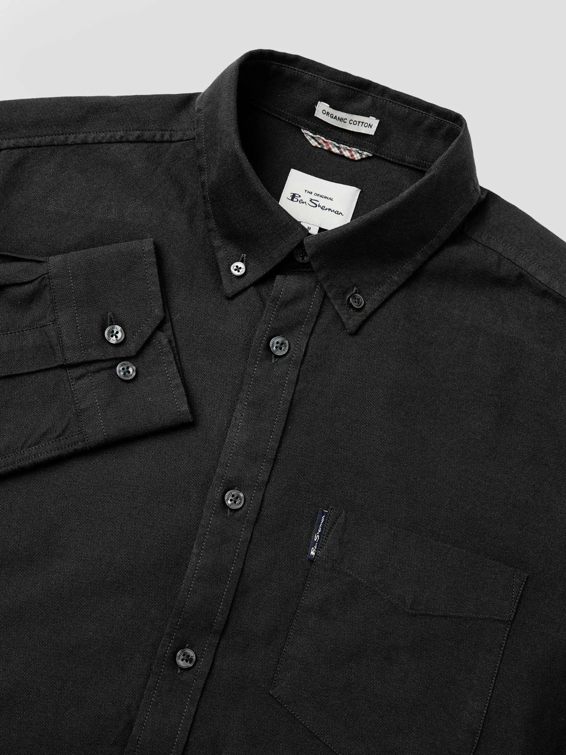 Signature Organic Long-Sleeve Oxford Shirt - Barely Black 3 Signature Organic Long-Sleeve Oxford Shirt - Barely Black - Image 3