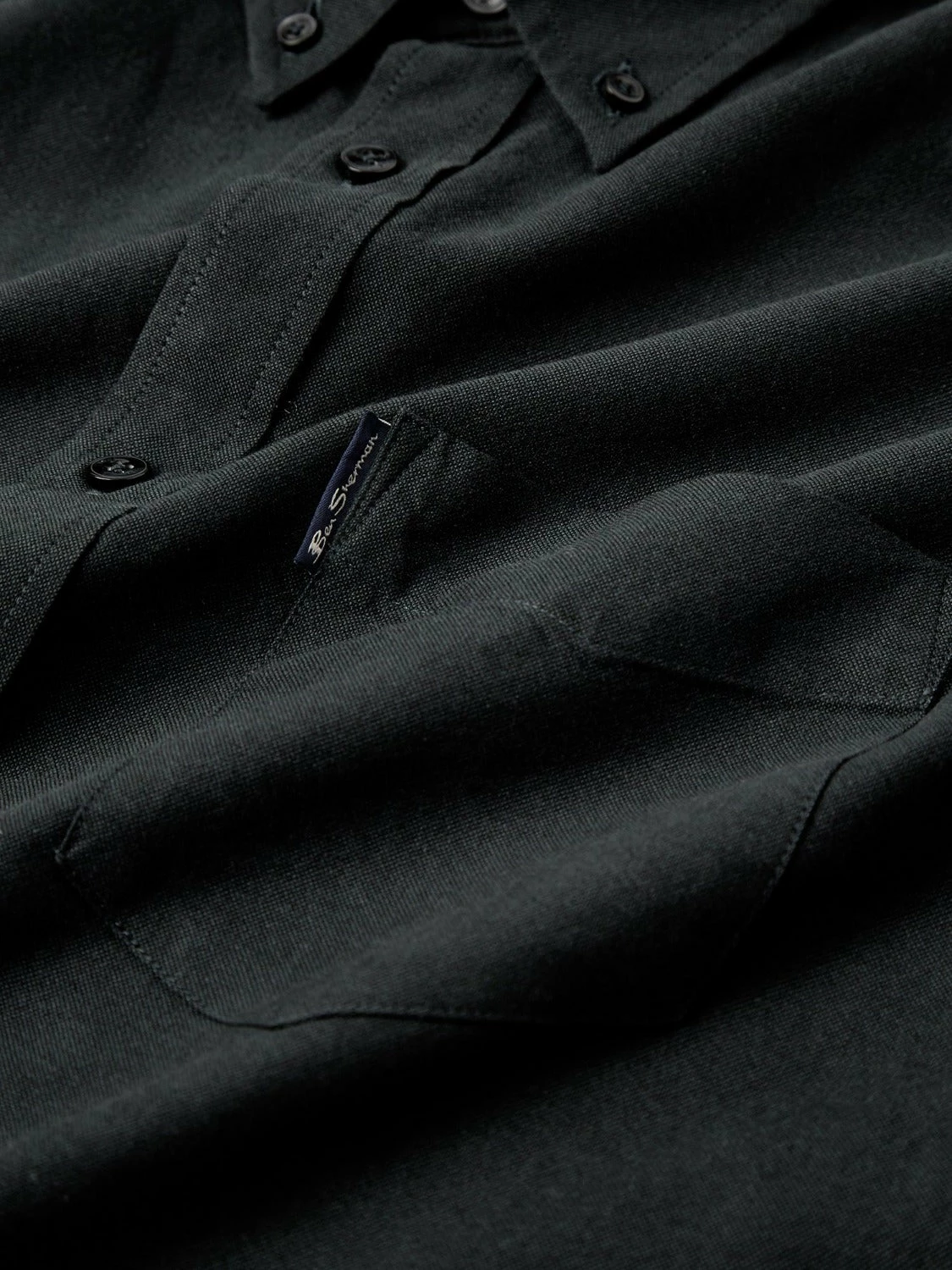 Signature Organic Long-Sleeve Oxford Shirt - Barely Black 8 Signature Organic Long-Sleeve Oxford Shirt - Barely Black - Image 8