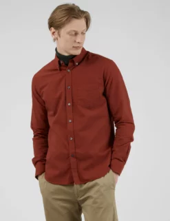 Signature Long-Sleeve Oxford Shirt - Burnt Orange -clothing Shop BS 0065094 481 A