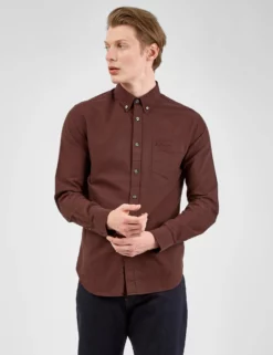 Signature Organic Long-Sleeve Oxford Shirt - Bordeaux